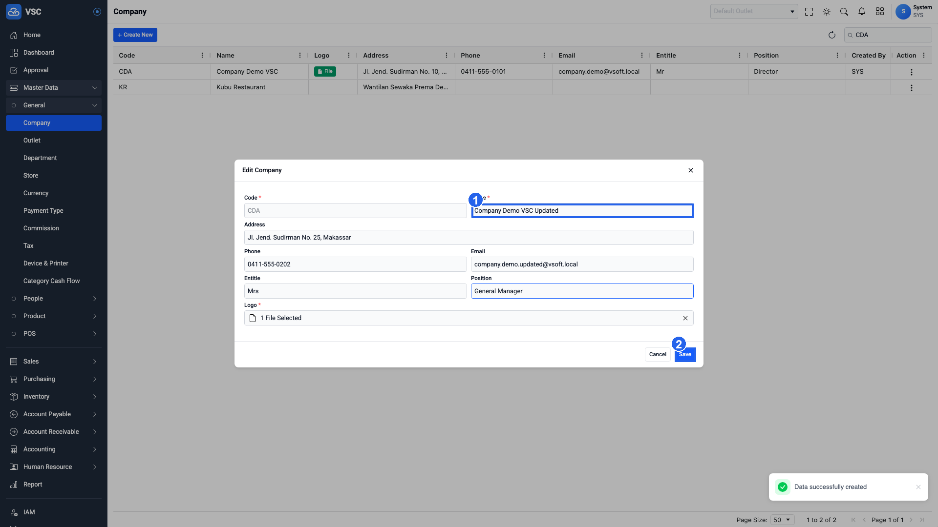 Form Update Company