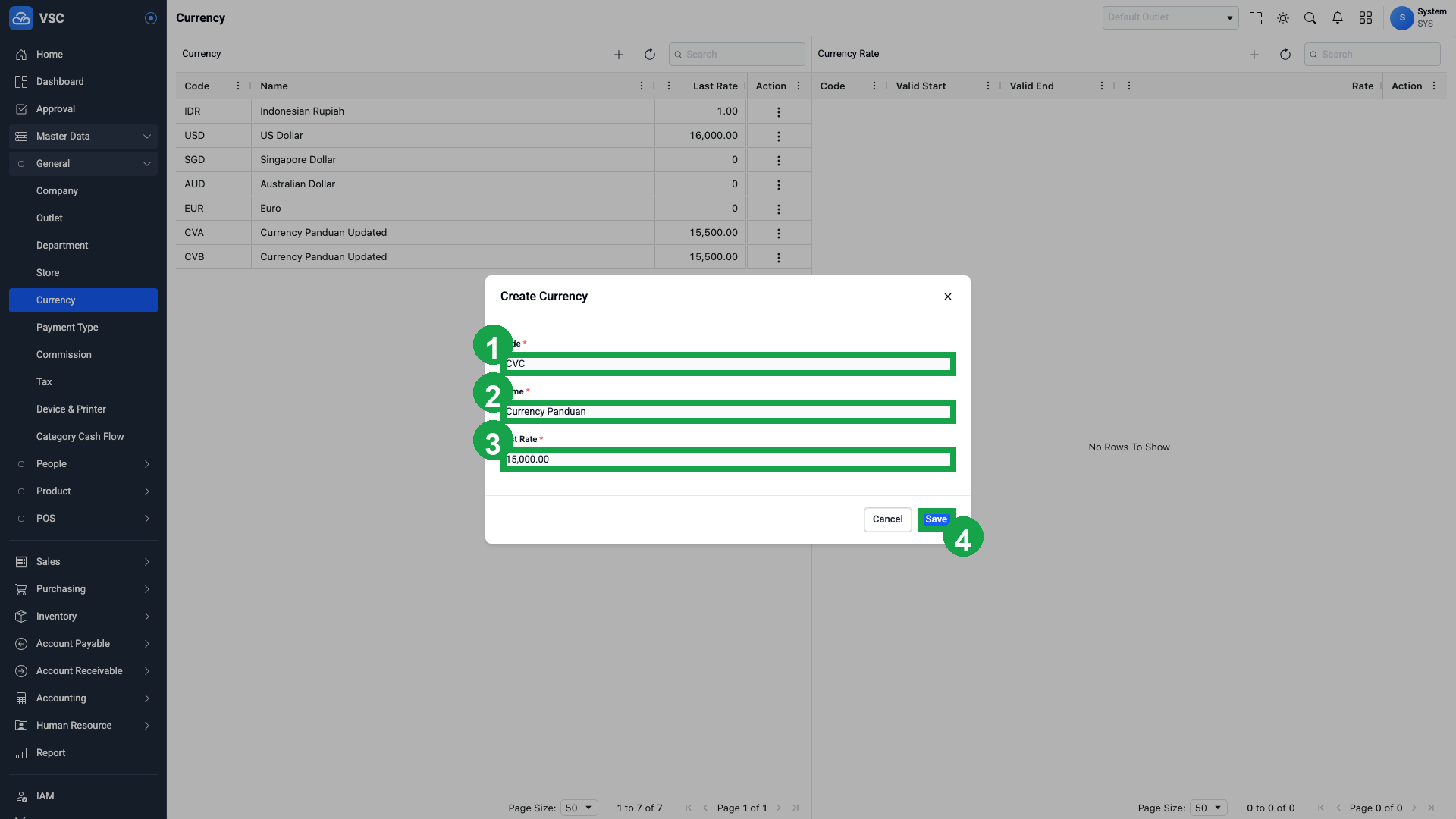 Form Create Currency