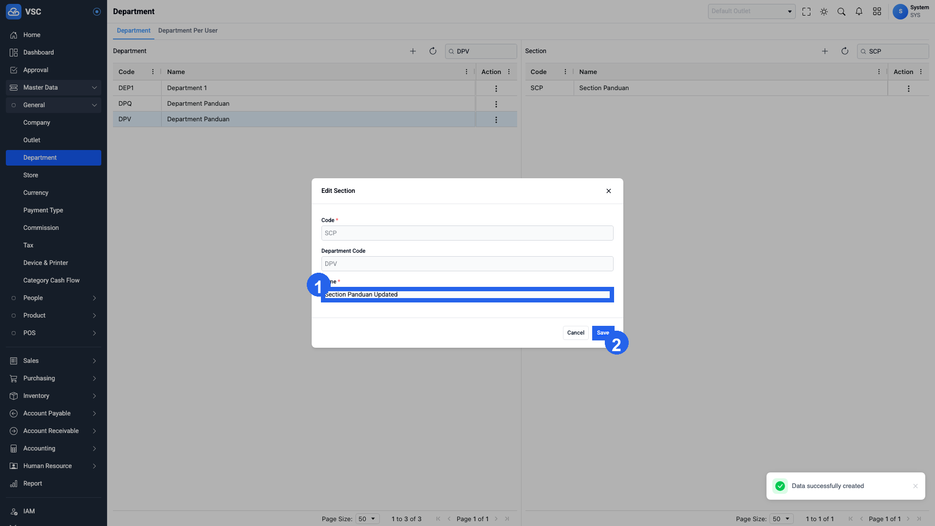 Form Update Section