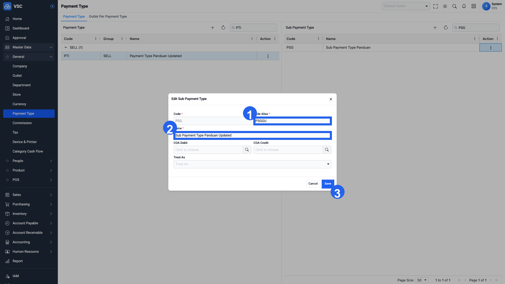 Form Update Sub Payment Type