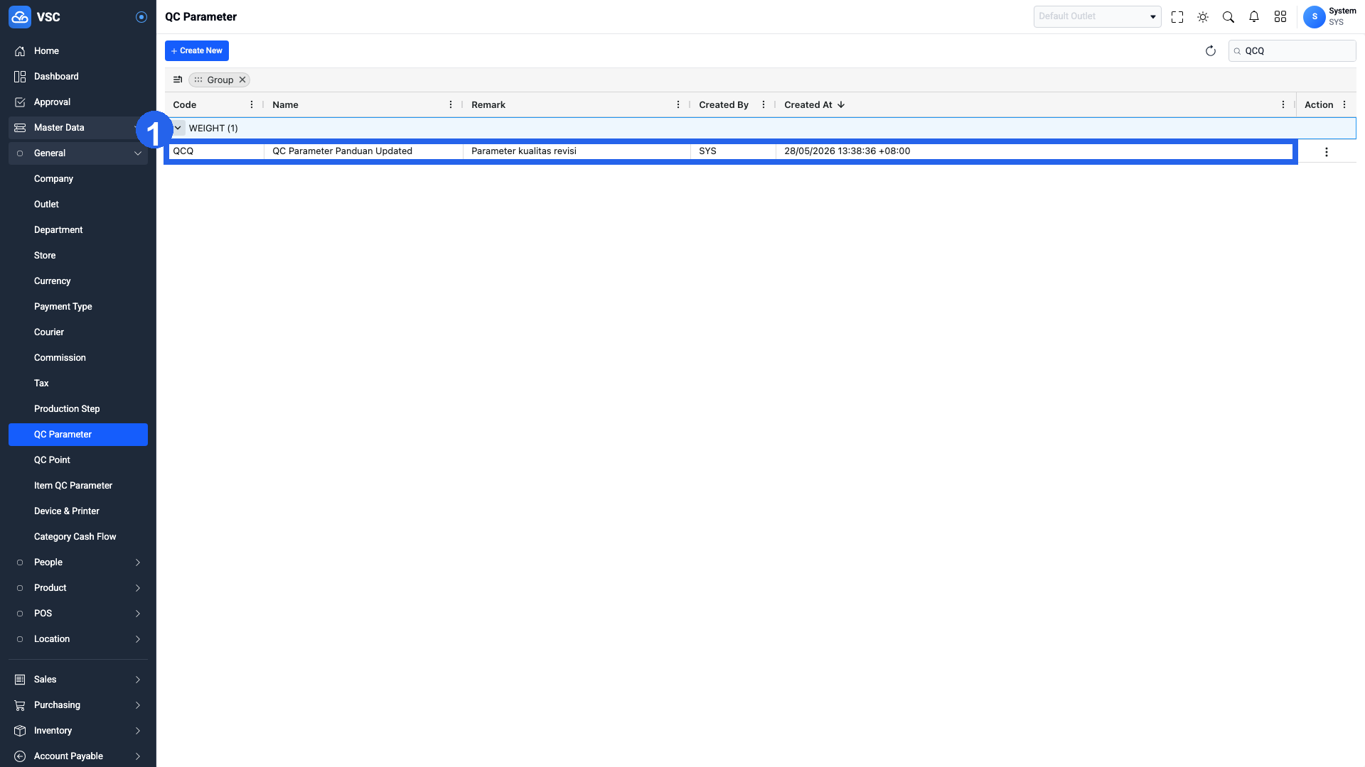 Hasil Update QC Parameter