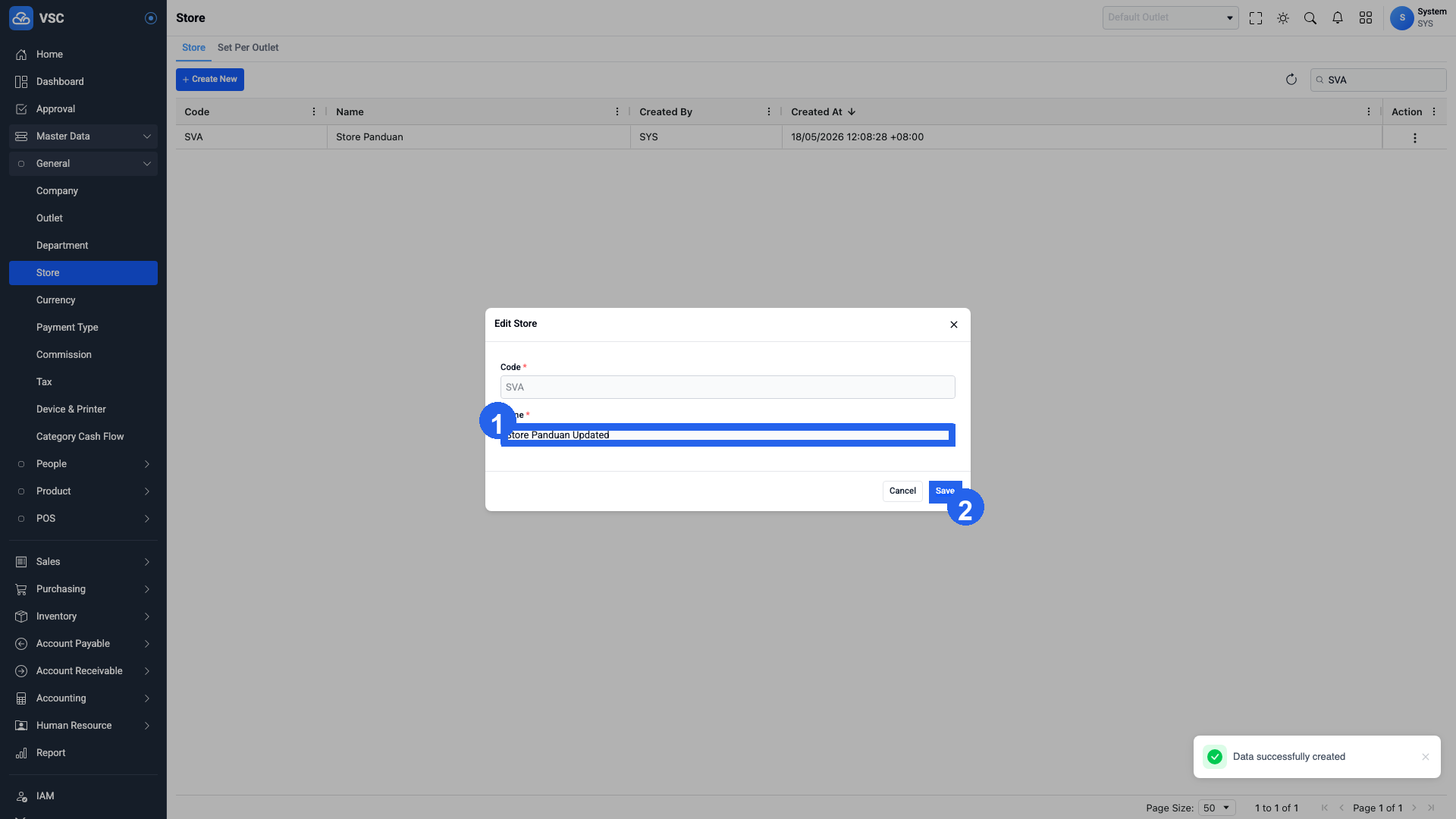 Form Update Store