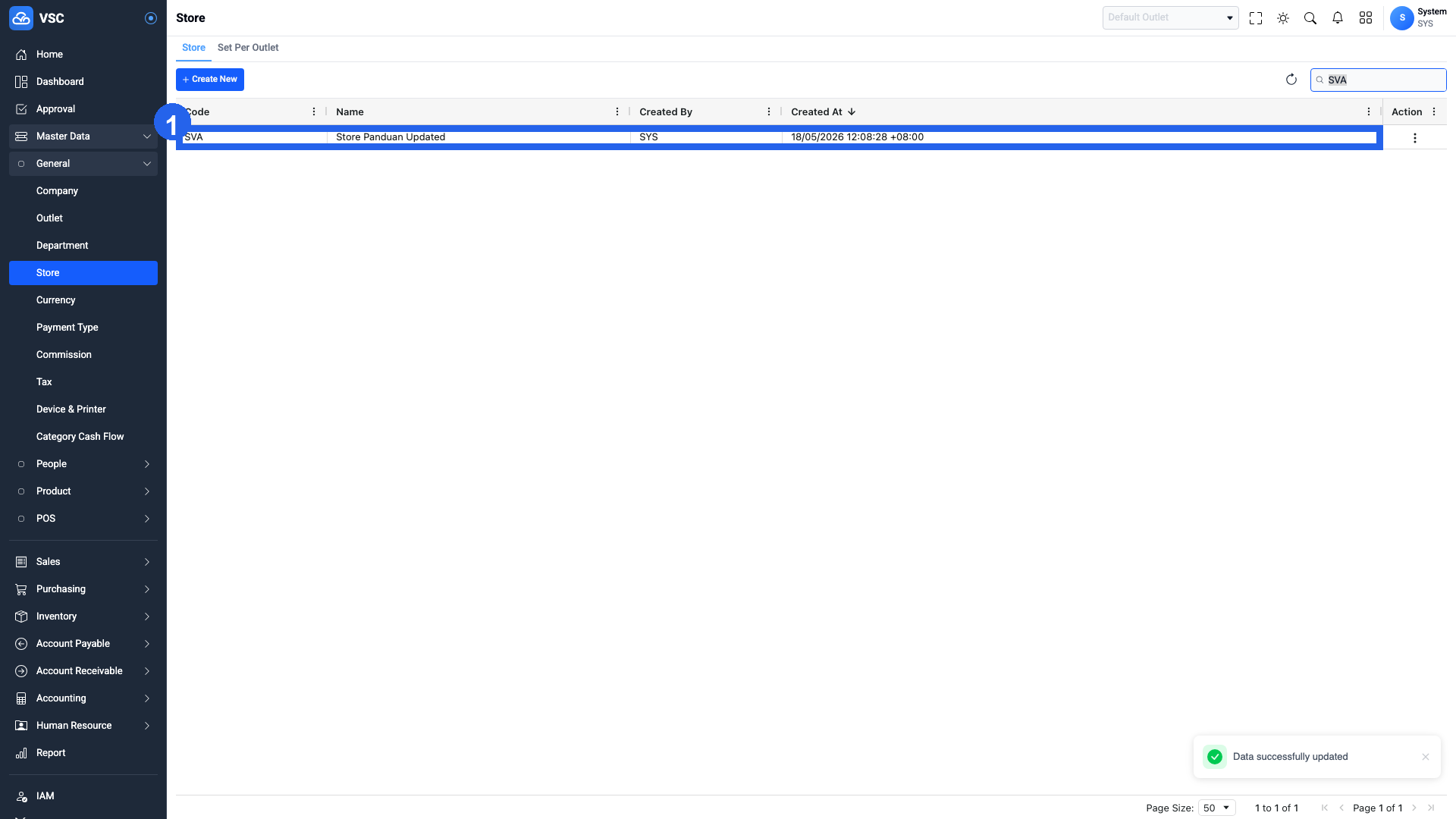 Hasil Update Store