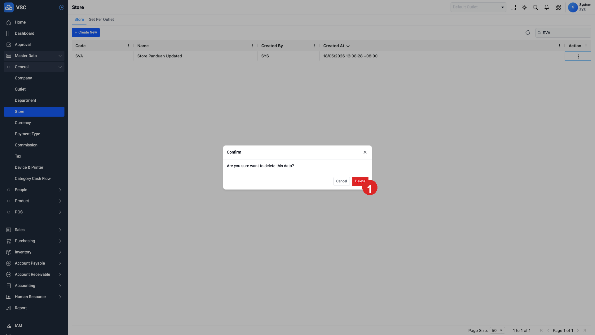 Konfirmasi Delete Store