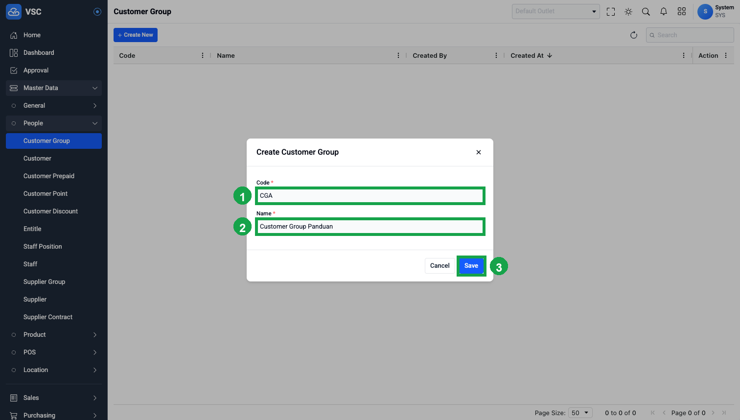 Form Create Customer Group