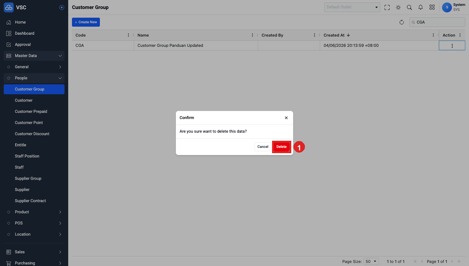 Konfirmasi Delete Customer Group