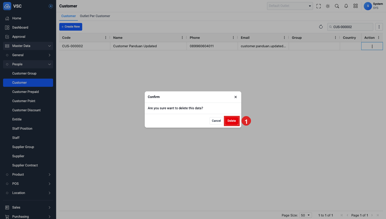 Konfirmasi Delete Customer