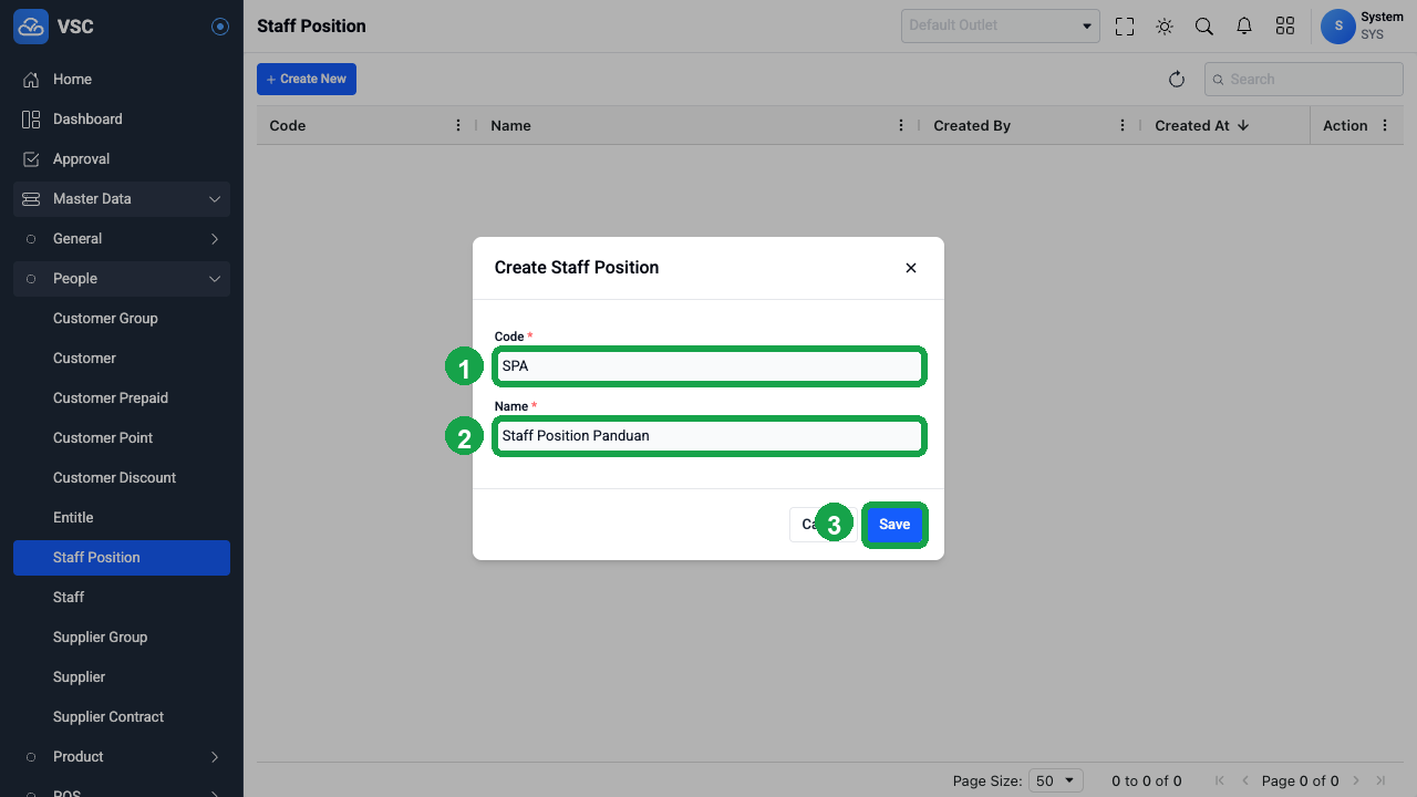 Form Create Staff Position