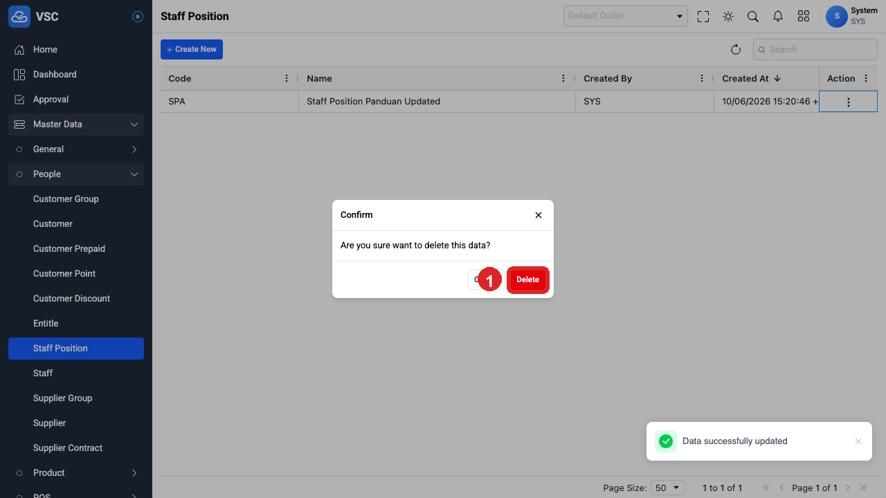 Konfirmasi Delete Staff Position
