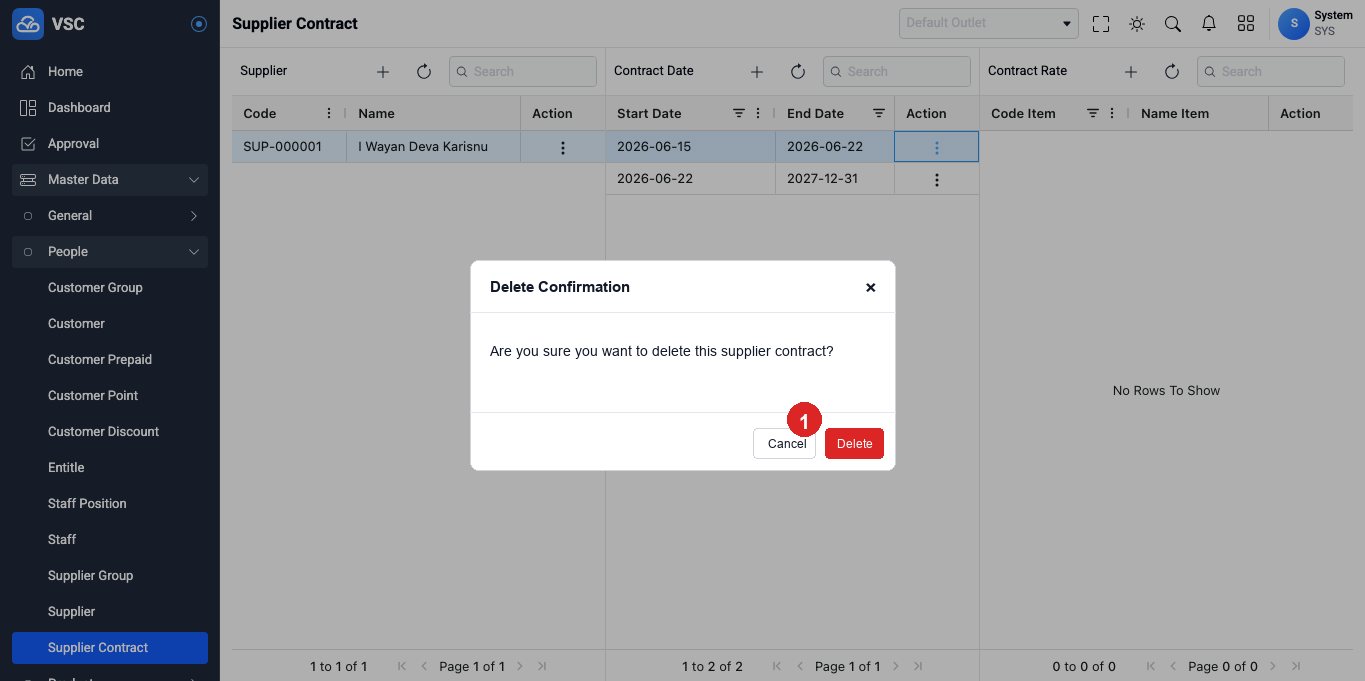Delete Contract Date