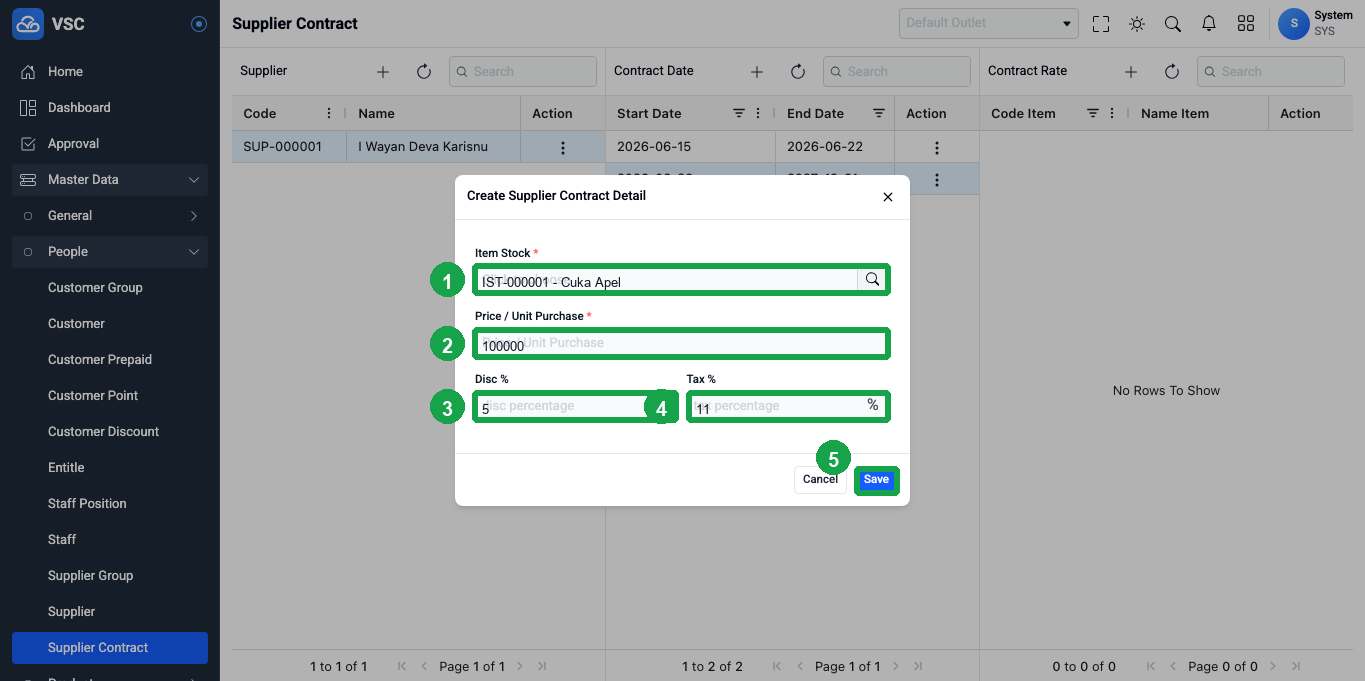 Create Contract Rate