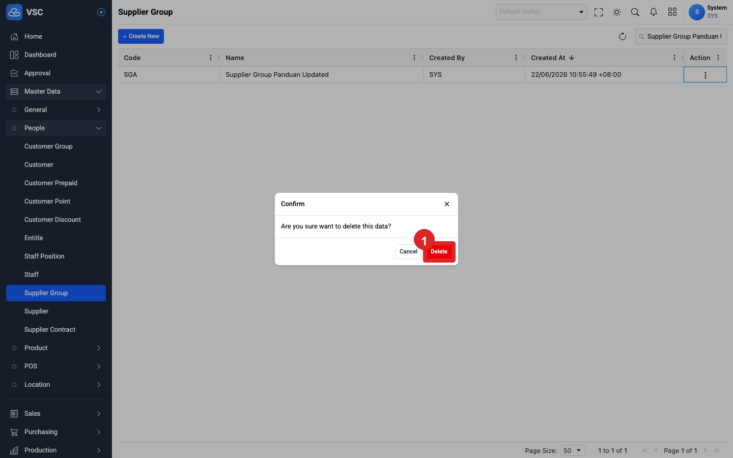 Konfirmasi Delete Supplier Group