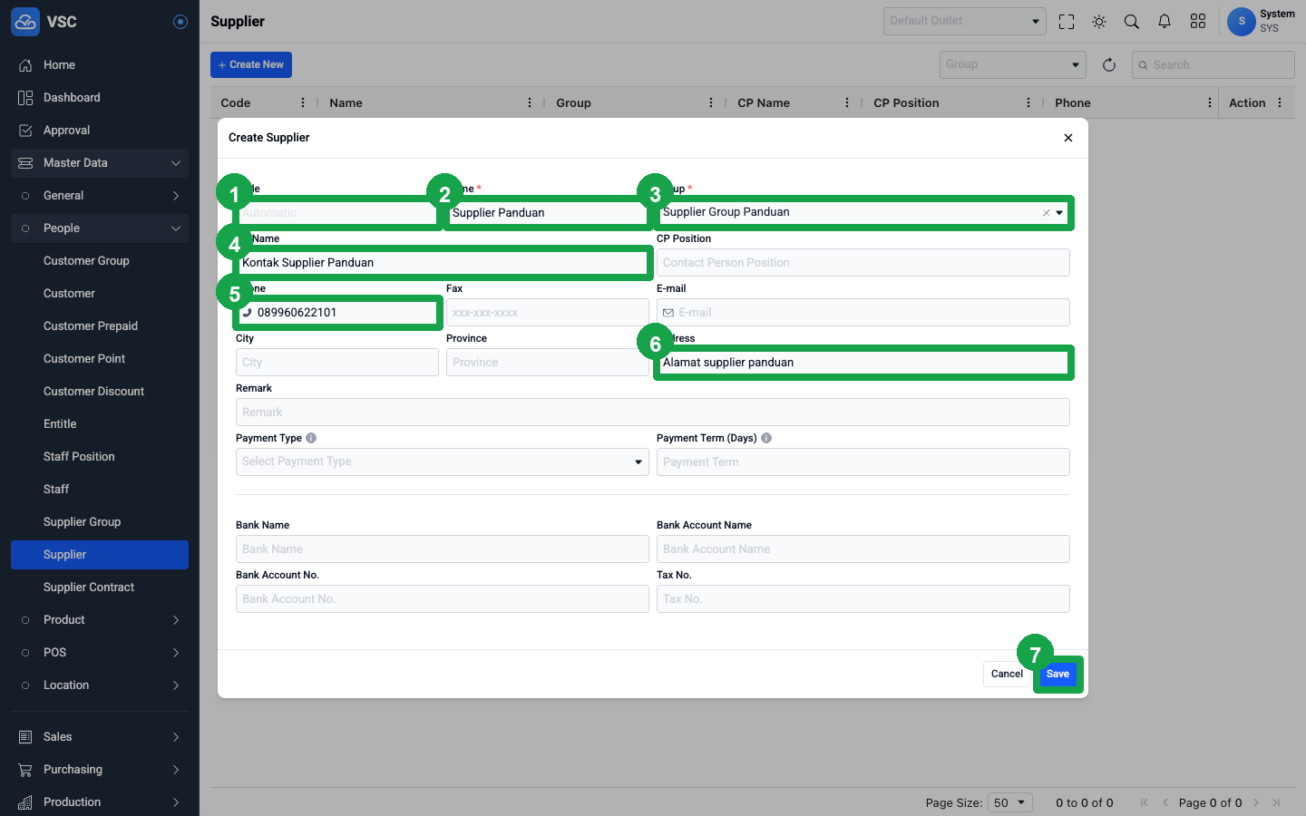 Form Create Supplier
