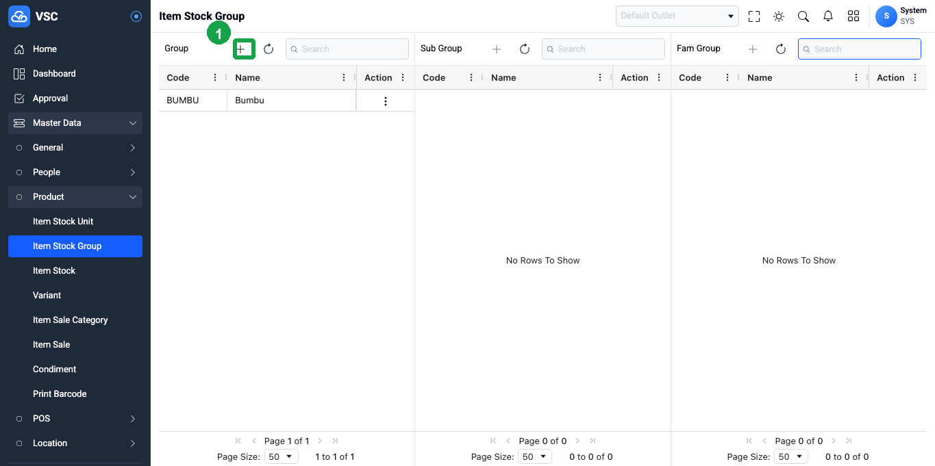 List Item Stock Group